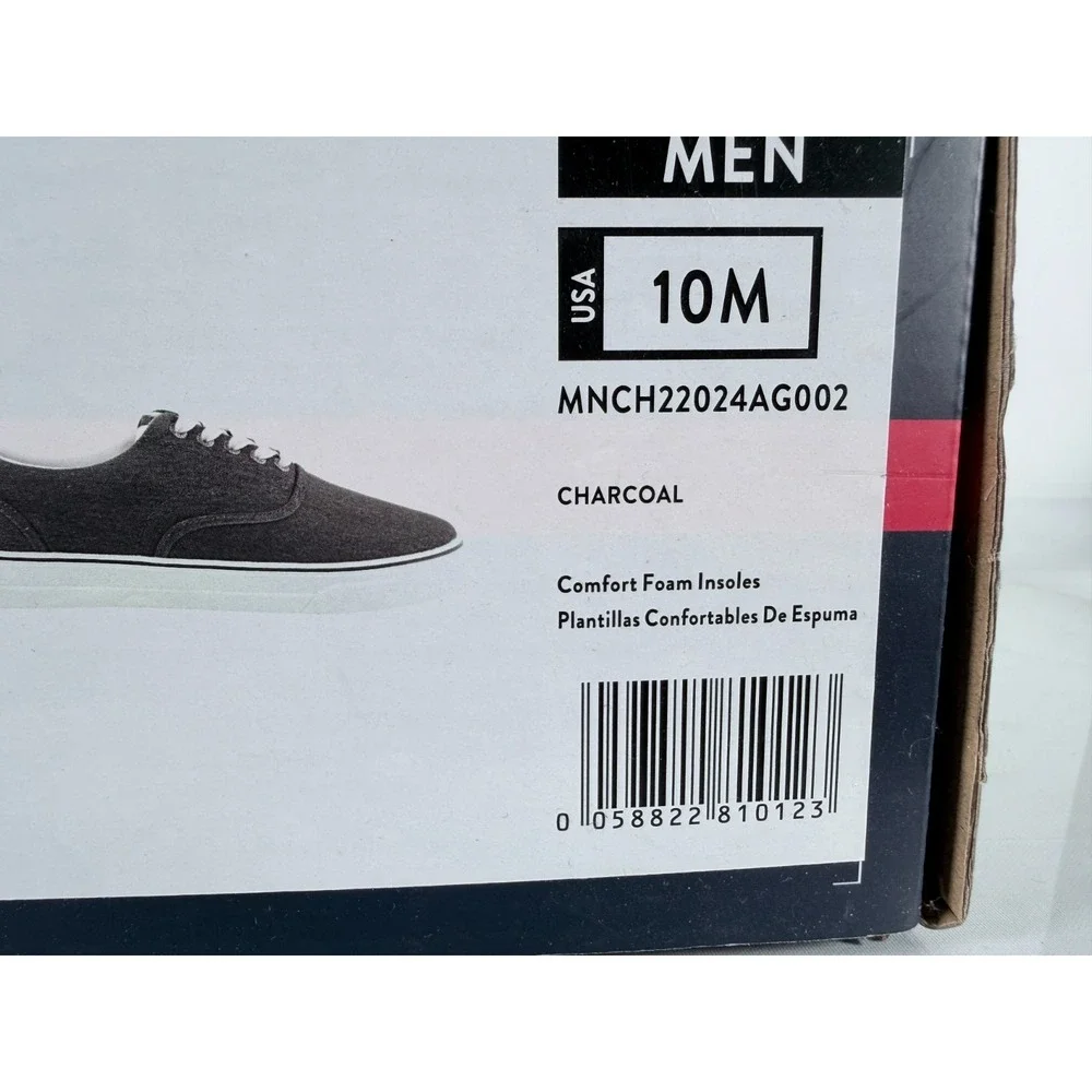 Chaps Men's Memory Foam Casual Canvas Lace-Up‎ Sneakers Shoes Charcoal Gray